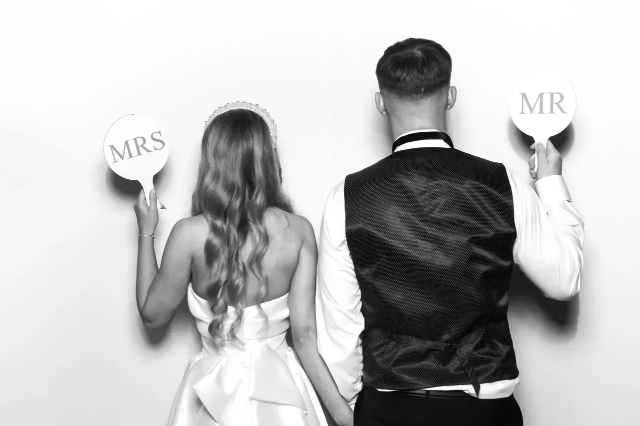 Black and white photo booth strip